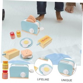 Amosfun Grille-Pains 1 Ensemble De Machine À Pain en Bois Mini pour Enfants Jouet Cognitif De Cuisine Grille-Pain pour Enfant
