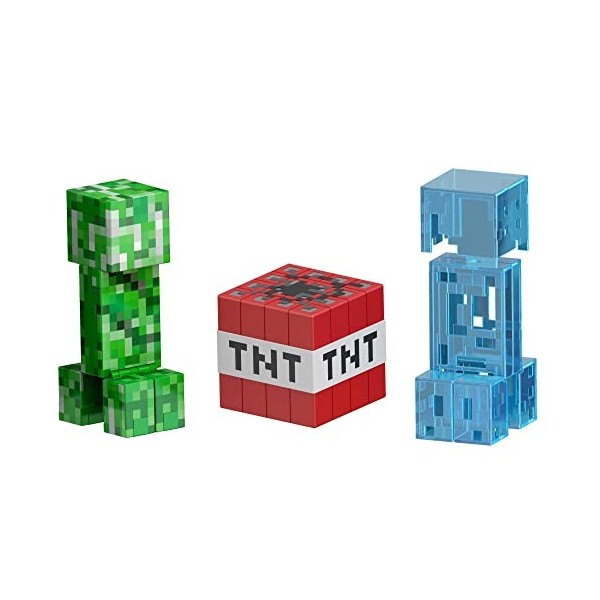 Minecraft Figurine Articulée Collector Diamond Level Creeper 14 cm avec accessoires en métal, à collectionner, Jouet Enfant