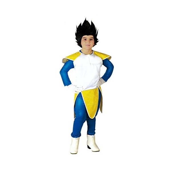 Guirca 82650 Déguisement Vegeta Dragon Ball Super Sayan Ninja Bambi Blanc/Jaune 5-6 Ans