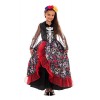 Magicoo Costume de squelette mexicain, pour Halloween, pour enfant fille avec robe & serre-tête – Taille 110 à 140 – Costume 