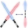 2Pcs 2-en-1 7 Couleurs Changeantes LED Allumer Sabre Laser, Sabre Laser Star Wars, Sabre Laser-Star Wars-Lumineux Et Sonore, 