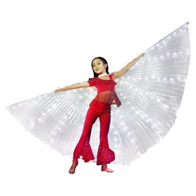 WANAONE Aile LED pour enfants avec bâton télescopique, ailes de danse orientale à DEL, ailes de papillon lumineuses, accessoi