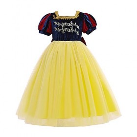 IMEKIS Enfant Filles Blanche-Neige Costume Princesse Halloween Cosplay Habillage De Noël Fantaisie Robe En Tulle Avec Accesso