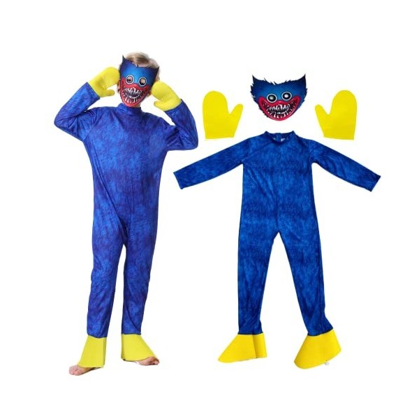 Monstre Costume Déguisements pour Enfants Cosplay Monster Combinaison Monstre Bodysuit Jumpsuit Jeu Personnage Cadeau Carnava