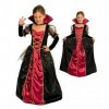 Magicoo Costume de princesse vampire pour filles Halloween Rouge et noir – Déguisement enfant fille robe & col, 5-6 ans 110-