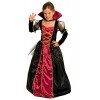 Magicoo Costume de princesse vampire pour filles Halloween Rouge et noir – Déguisement enfant fille robe & col, 5-6 ans 110-