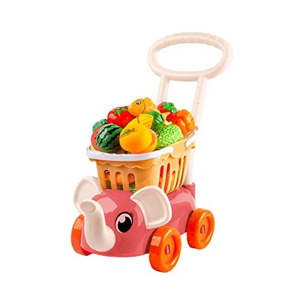 Folpus Chariot Dépicerie de Luxe de Simulation de Caddie avec de Nourriture de Coupe de Fruit de Légume Jouant Le Jouet dap