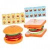 NUOBESTY 2 Ensembles Burger Moule À Burger Ensemble De Jeu Éducatif Jouet Éducatif Sandwich Empiler Jouet En Bois Burger Joue