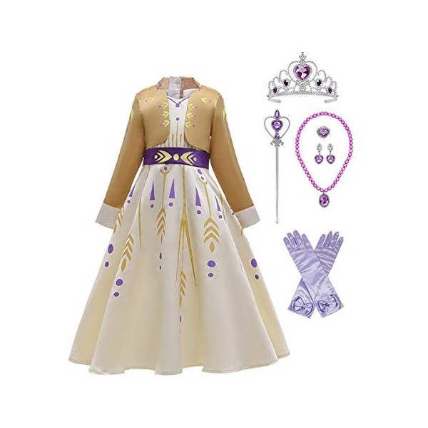 LOBTY Princesse Costume Robe Party Cosplay Carnaval Déguisement De Noël Halloween Fête Danniversaire Robe À Manches Longues 