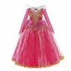 Lito Angels Deguisement Robe Belle au Bois Dormant Princesse Aurore Costume pour Enfants Filles, Taille 4-5 Ans, Rose vif