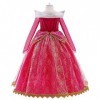 Lito Angels Deguisement Robe Belle au Bois Dormant Princesse Aurore Costume pour Enfants Filles, Taille 4-5 Ans, Rose vif