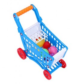 VGEBY Ensemble de Caddie pour Enfants, Simulation en Plastique pour Enfants Caddie Jouer Jouets Alimentaires Chariot Dépicer