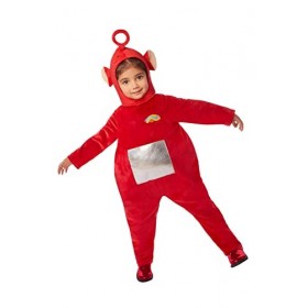 Smiffys 51580T2 Costume de Teletubbies Po sous licence officielle, unisexe, rouge, enfant de 3 à 4 ans