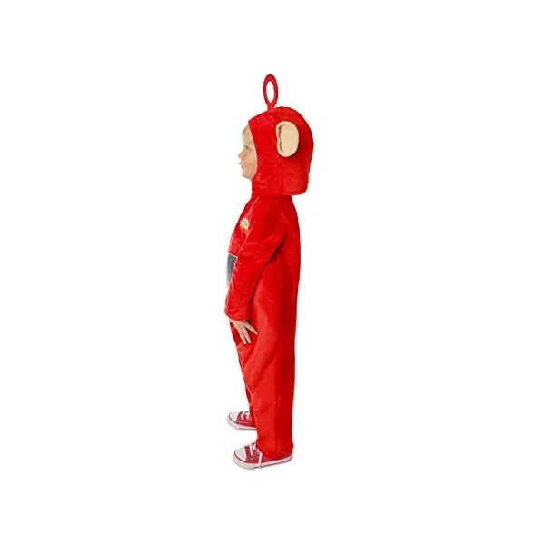 Smiffys 51580T2 Costume de Teletubbies Po sous licence officielle, unisexe, rouge, enfant de 3 à 4 ans
