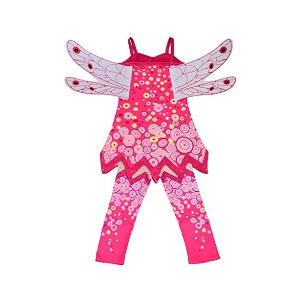 Lito Angels Déguisement Robe Mia et Moi Enfants Filles Costume Halloween avec Ailes, Pantalon Legging et Bracelet, Taille 5-6