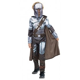 Rubies Costume Mandalorian pour enfants, Green Collection, Costume durable, Jumpsuit imprimé, cape et masque, Officiel Marvel