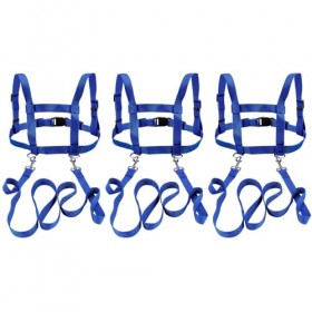Lot de 3 laisses de cheval pour enfants - Bleu - Harnais de cheval pour enfants - Laisse de cheval pour filles et garçons