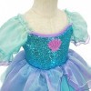 Deguisement Robe Princesse Ariel Costume de Sirène pour Enfant Fille, Robe Ariel la petite sirene avec Accessoires, Enfants C