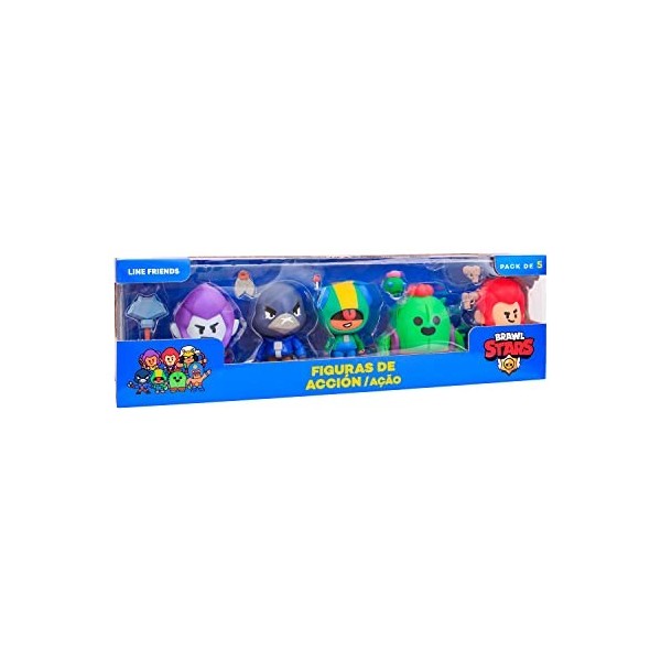 Bizak Brawl Stars Figure daction Pack de 5 en boîte Figures de Jeu multijoueur de Combat articulées 11 cm 64116031 