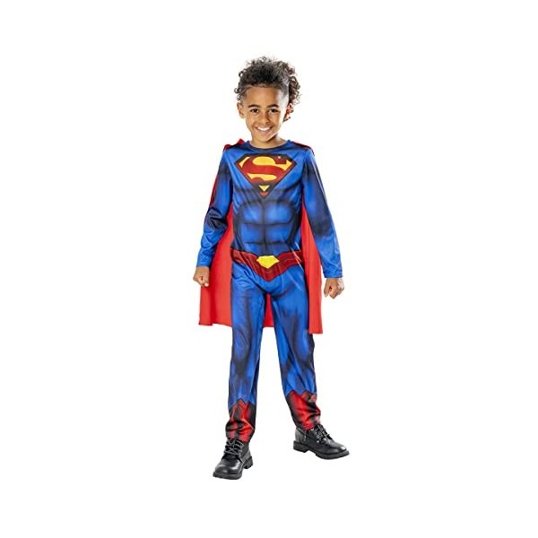 Rubies Costume Superman pour enfants, Green Collection, Costume durable, Jumpsuit imprimé et cape, Officiel DC Comics pour Ha