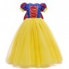 IMEKIS Enfant Filles Blanche-Neige Costume Princesse Halloween Cosplay Habillage De Noël Paillette Robe En Tulle Avec Accesso