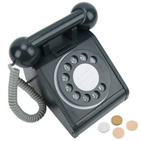 Pwshymi Téléphone rétro Jouet pour Enfants, Cadran Rotatif Rose à lancienne, Exercice téléphonique, compétences de Communica