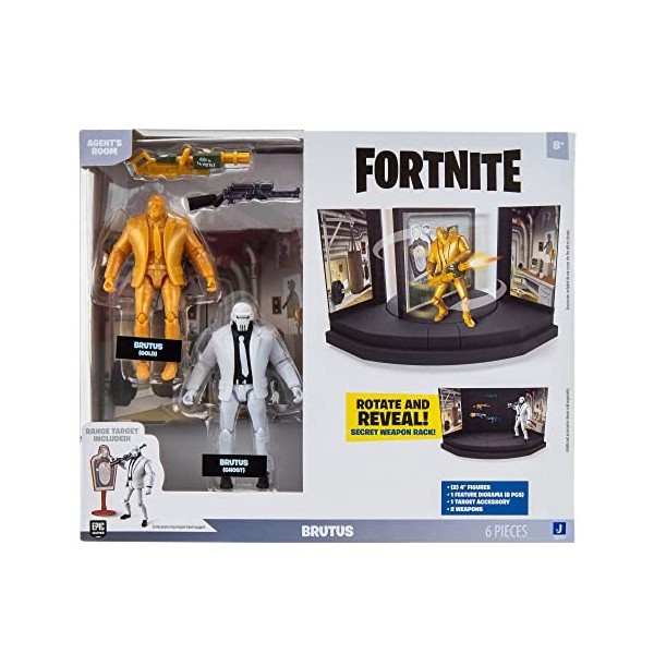 FORTNITE- FNT-Nouvel Article 4 Pack 2 Figurines Agents Room-Brutus, FNT1017, Multicolore