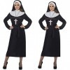 Smiffys Costume de Religieuse, Noir, avec Robe et Coiffe - Taille S & ostume de Religieuse, Noir, avec Robe et Coiffe - Taill