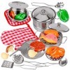 Kinderplay Ustensiles de Cuisine INOX - Kits De Cuisine Jouet Enfant, Dinette Enfant, Ustensile Cuisine Enfant, 23 Éléments, 