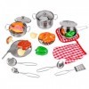 Kinderplay Ustensiles de Cuisine INOX - Kits De Cuisine Jouet Enfant, Dinette Enfant, Ustensile Cuisine Enfant, 23 Éléments, 