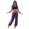 Smiffys Costume de princesse arabe pourpre, avec pantalon, haut et voile, Taille S