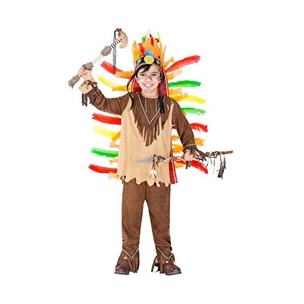 TecTake dressforfun Déguisement pour garçon indien | wild west indienne costume carnaval 5-7 ans | no. 300668 