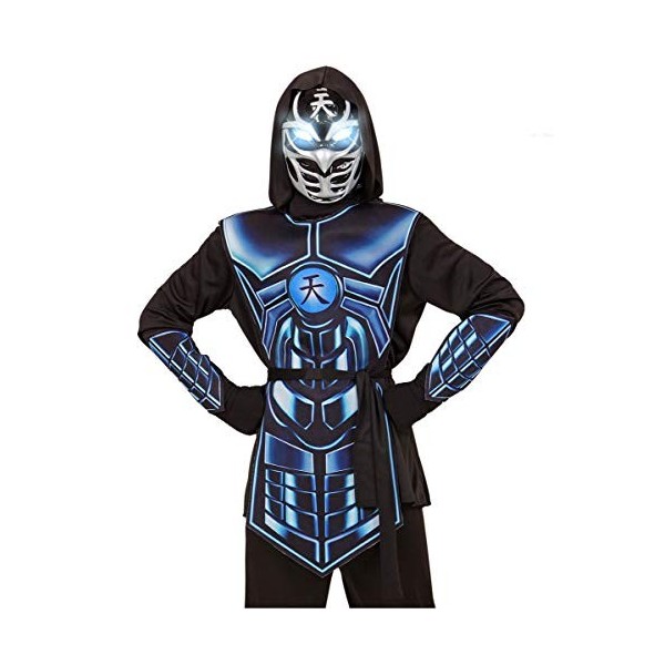 Horror-Shop Costume Denfant Cyber Ninja Aux Yeux Brillants S / 5-7 Jahre