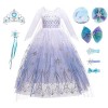 YOSICIL Petites Filles Robe Longue Princesse Enfants Costume de Halloween Costume Déguisement Couronne Soirée Cérémonie Anniv