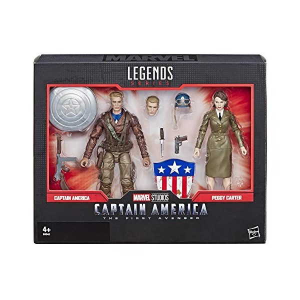 Marvel Legends Series Captain America The First Avenger Lot de 2 figurines à collectionner inspirées du film Captain America 