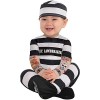 amscan Costume de petit prisonnier avec chapeau et manches effet tatouage - 12-24 mois - 846805-55, Noir