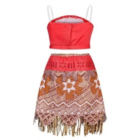 Berich Moana – Déguisement de princesse Vaiana pour filles – Costume dHalloween pour enfants – Tenue de jeu de rôle – Vêteme