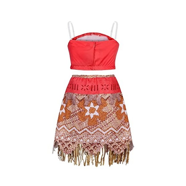 Berich Moana – Déguisement de princesse Vaiana pour filles – Costume dHalloween pour enfants – Tenue de jeu de rôle – Vêteme