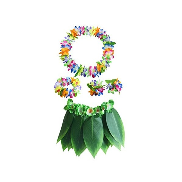 NOLITOY Hula Rock Kit daccessoires de costume hawaïen Performance Costume tropical Hula Grass Jupe de danse Party Hawaii Rob