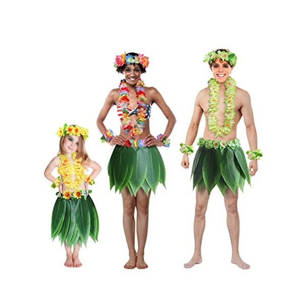 NOLITOY Hula Rock Kit daccessoires de costume hawaïen Performance Costume tropical Hula Grass Jupe de danse Party Hawaii Rob