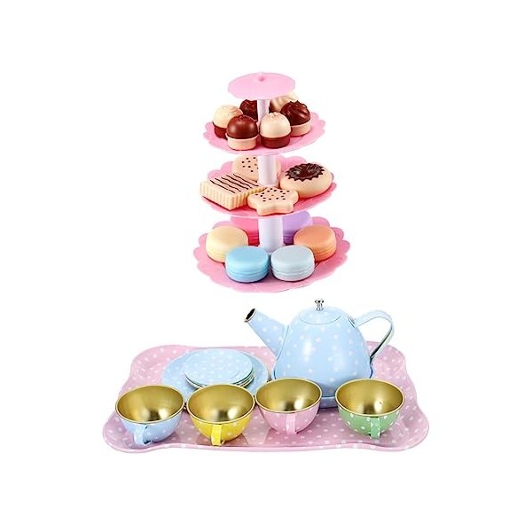 Toyvian 1 Ensemble De Jouets pour Le Thé De LAprès-Midi Enfants Fille Jouets Ensemble De Jeu pour Tout-Petits Ensemble DUst