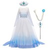 Costume de princesse Elsa La Reine des Neiges 2 Elsa pour fille - Déguisement de Reine des Neiges pour Halloween, Noël, carna