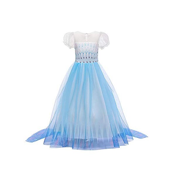 Costume de princesse Elsa La Reine des Neiges 2 Elsa pour fille - Déguisement de Reine des Neiges pour Halloween, Noël, carna