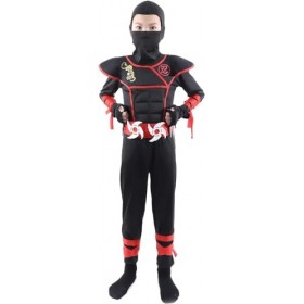 Costume NINJA, Costume + accessoires, Unisexe, Halloween, Carnaval, Cosplay, Unisexe, pour enfants, M 7-8 ans 