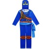 Thombase Ninja Warrior Déguisement Costume pour Le Cosplay des Enfants garçons et Dress Up Party Clotrhes avec Arme Bleu, 14