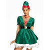 IKALI Femmes Costume De Noël Santa Elf Robe Roleplay Cadeau De Fête Adulte Fantaisie Dress Up Outfit avec Chapeau Ceinture Ch