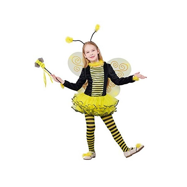 IKALI Déguisement Abeille Enfants Fille, Princesse Fantaisie Costume, Fée Ballerina Tutu Jupe