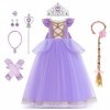 IBTOM CASTLE Filles Princesse Robe+Accessoires Raiponce Ensemble Conte De Fées Cosplay Halloween Carnaval Costumes Noël Anniv