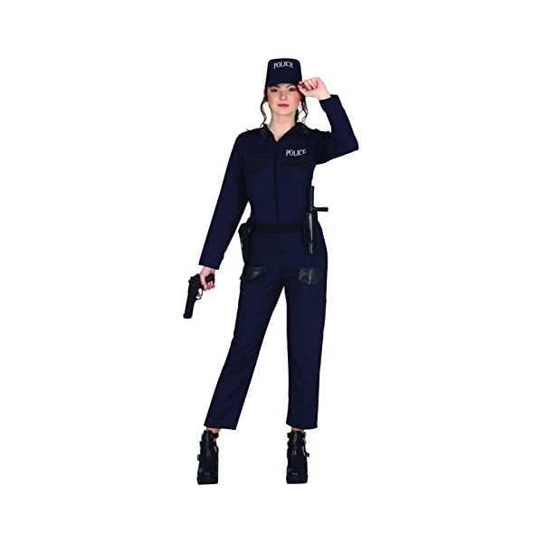 FIESTAS GUIRCA Costume de police pour Adolescentes Filles - Uniforme de police bleu et casquette de police pour filles de 14-