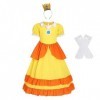 Lito Angels Deguisement Robe Princesse Daisy avec Couronne et Gants pour Enfant Fille Taille 4-5 ans, Jaune étiquette en tis